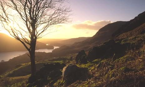Winter sunset at Glen Trool to Loch Trool