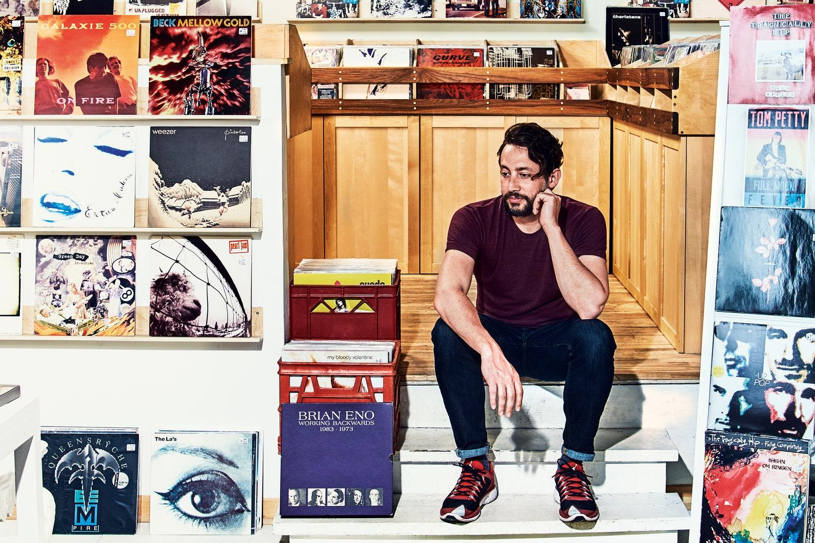 Trevor Larocque in Tiny Record Shop Toronto